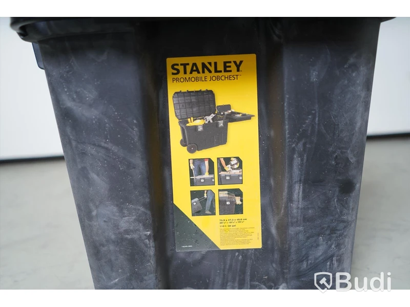 Verktygsvagn med diverse verktygstillbehör och verktyg, Stanley Promobile Jobchest.