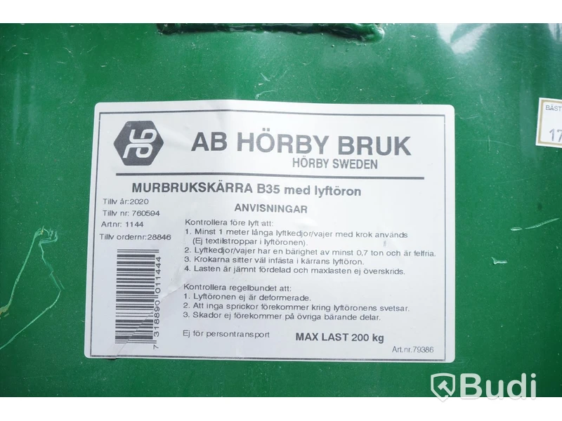 Murbrukskärra – Hörby Bruk B35 med lyftöron