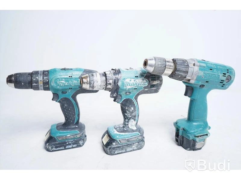 3 st. Skruvdragare inkl batterier - Makita DHP 453 (2st), Makita 6316D.
