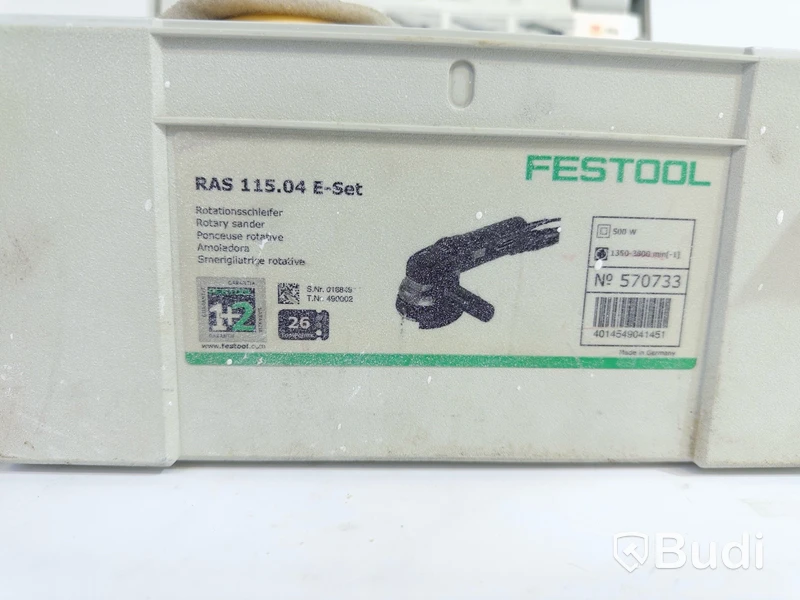 Excenterslip RAS 115.04 E-set Festool med tillbehör
