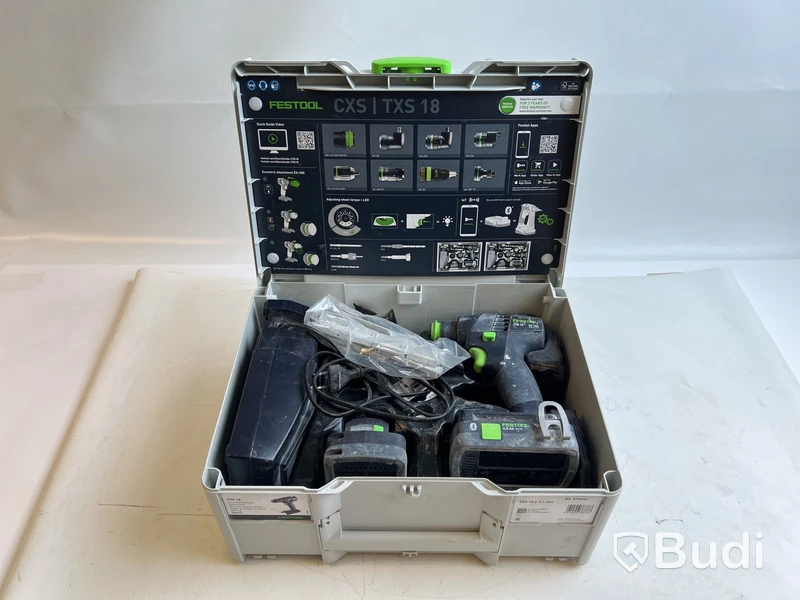 Skruvdragare Festool TXS 18 Laddare ingår, 2 batterier ingår Serienr. 40209777