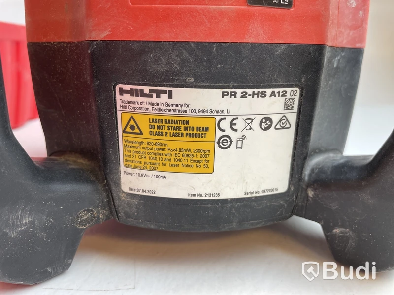 Rotationslaser Hilti, PR 2-HS A12 och vevstativ Hilti, PA 921