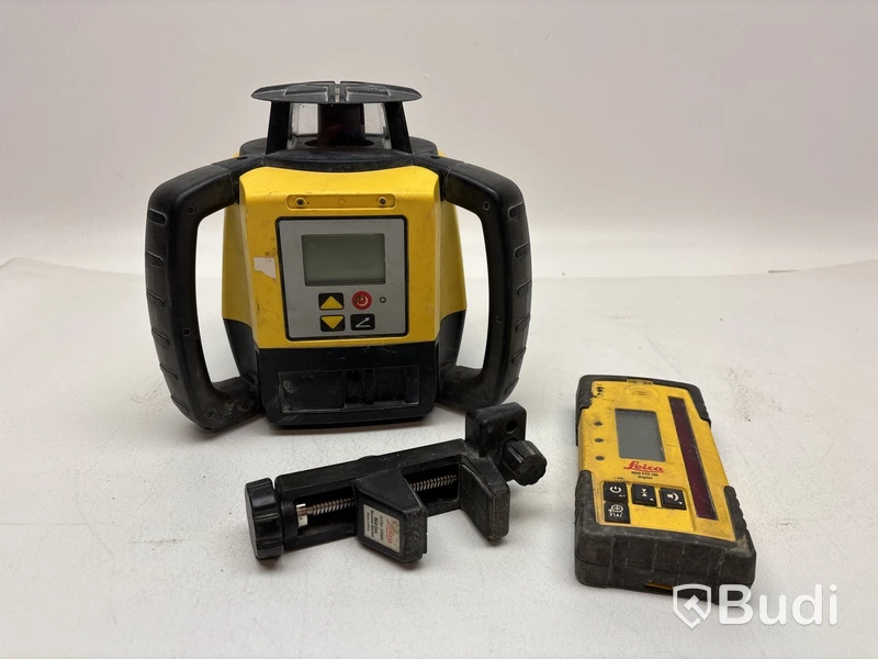 Rotationslaser och lasermottagare Leica, samt stativ och laserstång Lyssna