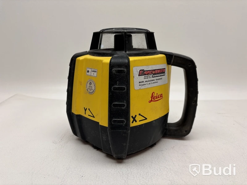 Rotationslaser och lasermottagare Leica, samt stativ och laserstång Lyssna