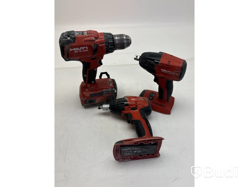 Verktygspaket Hilti, Borrskruvdragare SF 6-A22 och 2 st. Mutterdragare SIW 6AT-A22