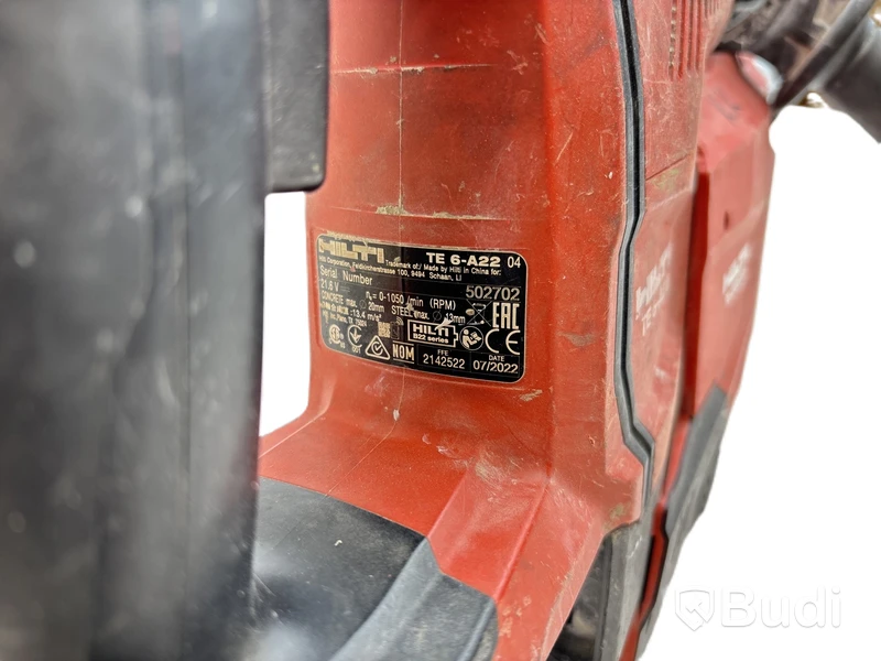 3 st. Batteridrivna borrhammare Hilti TE 6-A22 med dammsugarenhet TE DRS-6-A