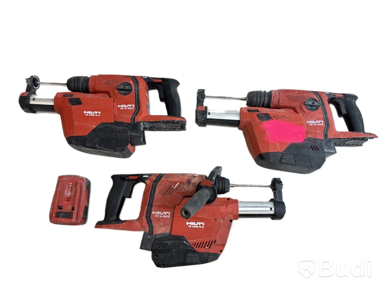3 st. Batteridrivna borrhammare Hilti TE 6-A22 med dammsugarenhet TE DRS-6-A