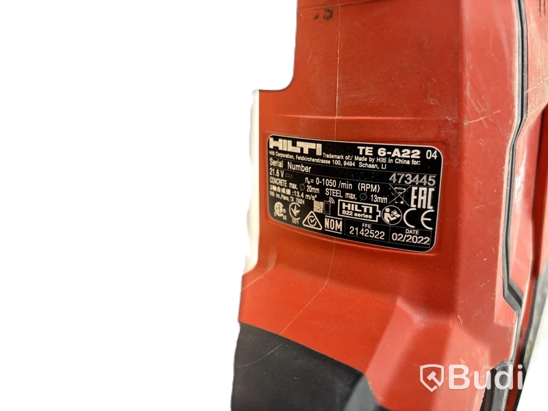2 st. Borrhammare Hilti TE 6-A22 med dammsugarenhet