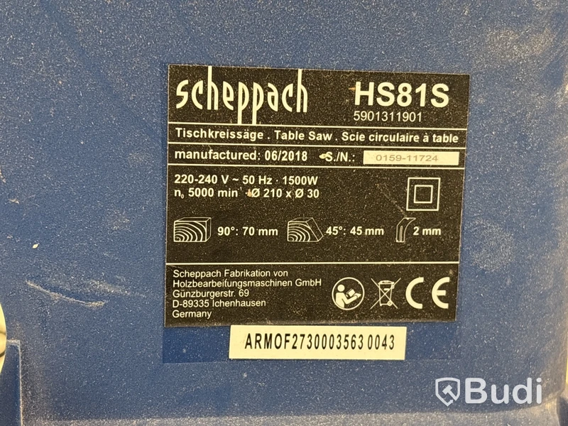 Bordscirkelsåg Scheppach HS81S