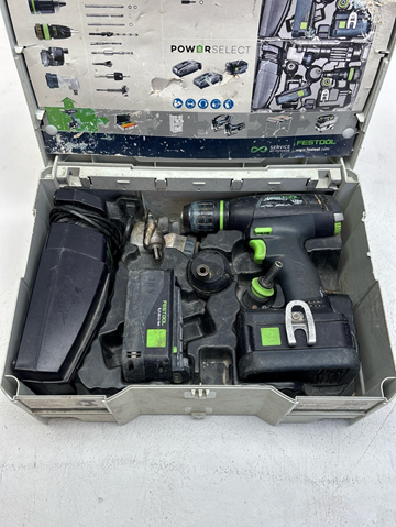 Skruvdragare Festool T18+3, inkl. centrumborrar och hålsågar