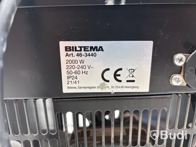 Parti med värmefläktar och lampa