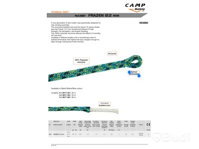 halvstatiskt rep Camp safety, Frazen 12.2 mm