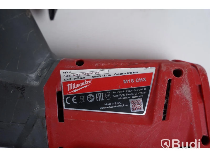 Borrhammare Milwaukee M18 CHX inkl. tillbehör.