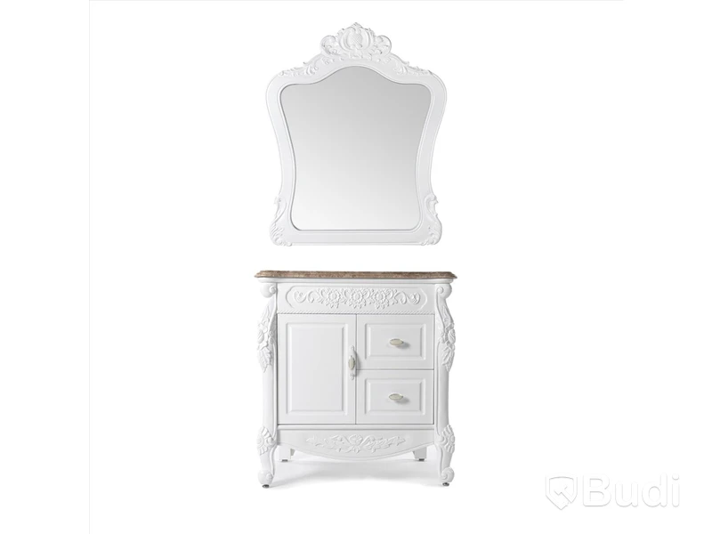 1 st Klassisk Badrumsspegel NY 78x95cm Fransk Vit Denver Ord. Pris: 1117 kr