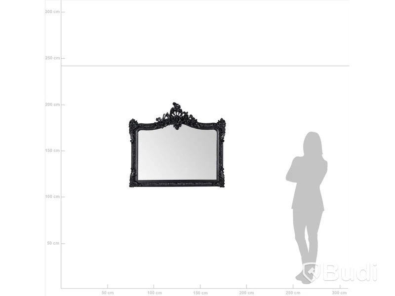 1 st NY Svart Spegel 114x100cm Fransk Antik Elizabeth Ord. Pris: 2396 kr