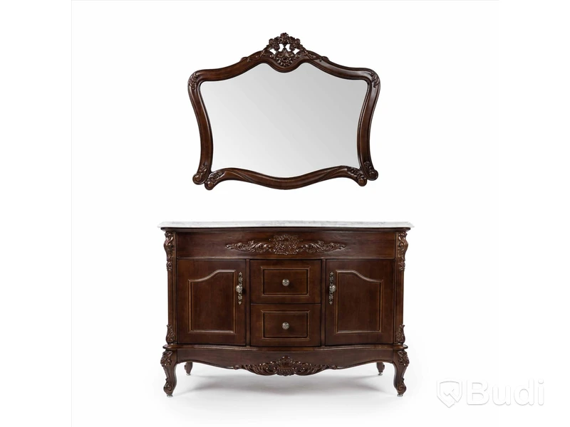 1 st NY Klassisk Badrumsspegel 116x92cm Fransk Mörkbrun Ottawa Ord. Pris: 1596 kr