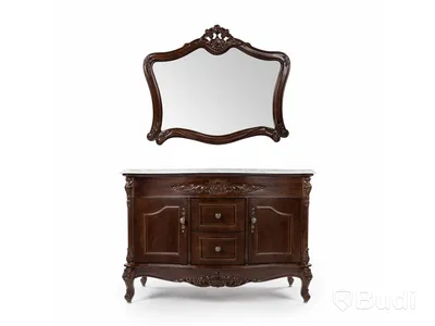 Klassisk badrumsspegel 116x92cm Fransk Mörkbrun Ottawa Ord. Pris: 1596 kr