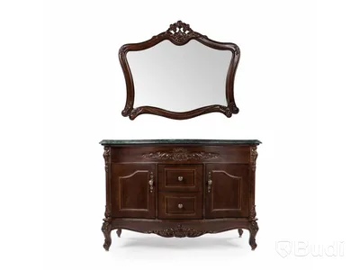 Klassisk badrumsspegel 116x92cm Fransk Mörkbrun Ottawa Ord. Pris: 1596 kr