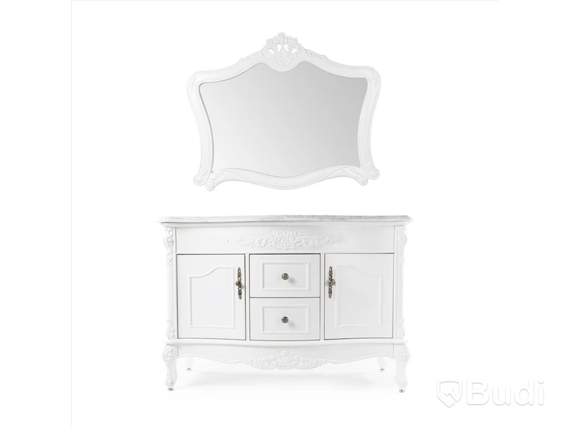 Klassisk badrumsspegel 116x92cm Fransk Vit Ottawa Ord. Pris: 1117 kr