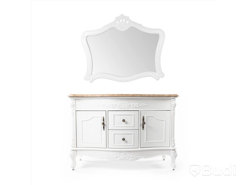 Klassisk badrumsspegel 116x92cm Fransk Vit Ottawa Ord. Pris: 1117 kr