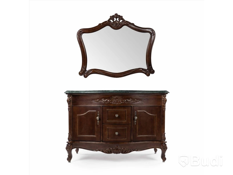 Klassisk badrumsspegell 116x92cm Fransk Mörkbrun Ottawa Ord. Pris: 1596 kr