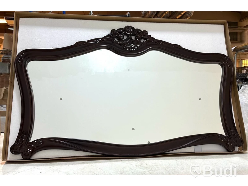 Klassisk badrumsspegel Vesani Stor 150x95 cm Fransk Mörkbrun Ottawa Ord. pris inkl. moms ca: 2000 kr