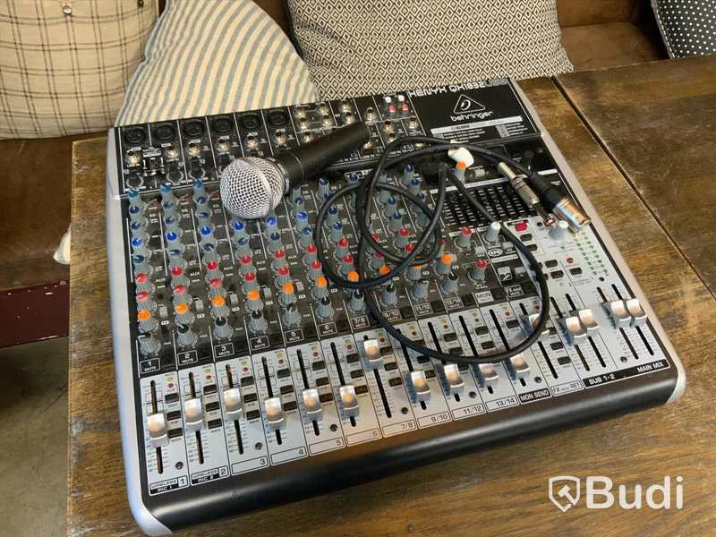 Mixerbord Xenyx QX1832USB ink mikrofon SHURE SM58