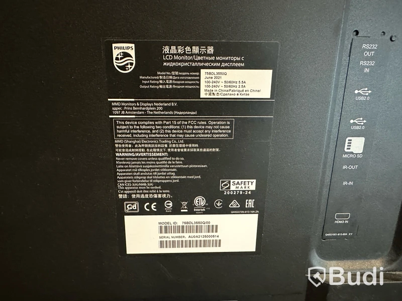 TV Philips 75BDL3550Q/00 75 tum 4K.