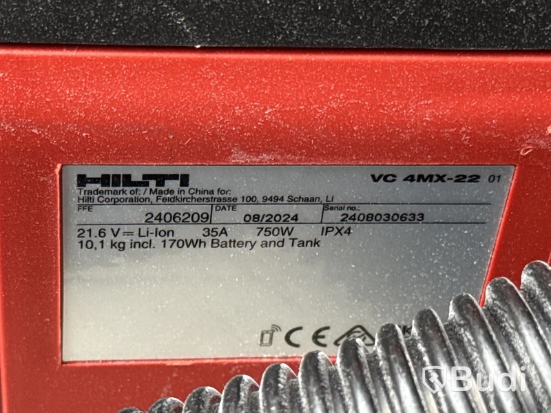 Ryggburen batteridammsugare Hilti VC 4MX-22 med blåtand