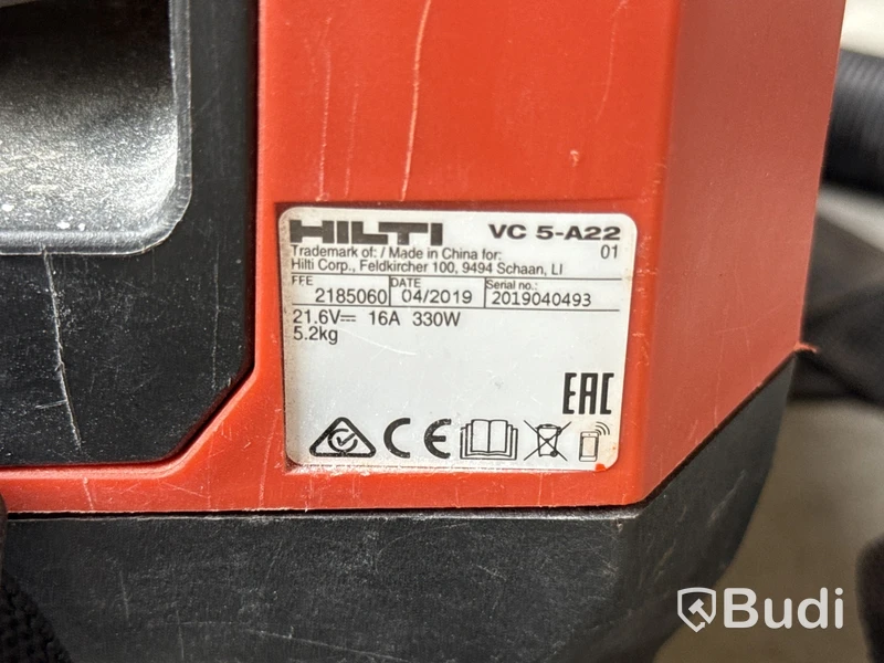 Batteridriven dammsugare Hilti VC 5-A22