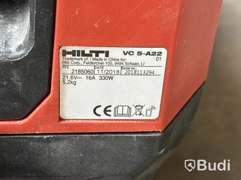 Batteridriven dammsugare Hilti VC 5-A22