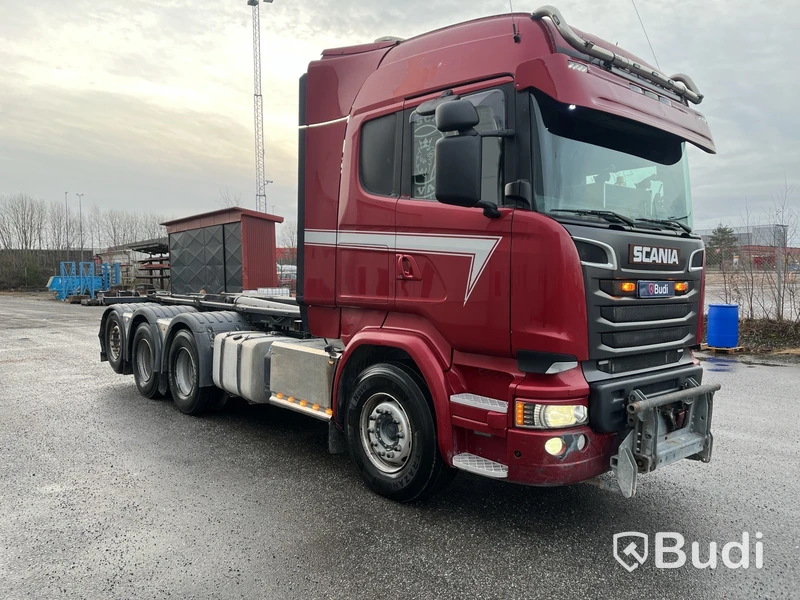 Lastväxlare Scania R520 V8 Tridem med laxå snabbfästen och plogutrustning  -2017