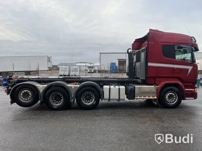 Lastväxlare Scania R520 V8 Tridem med laxå snabbfästen och plogutrustning  -2017