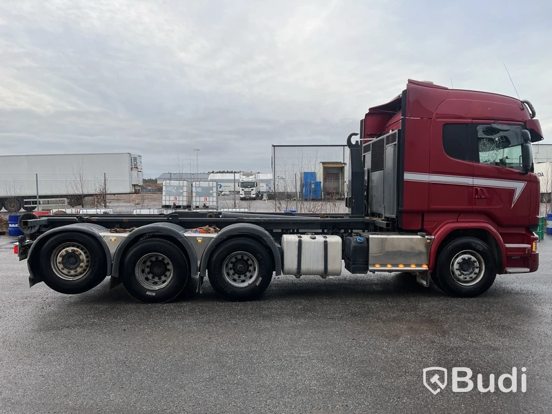 Lastväxlare Scania R520 V8 Tridem med laxå snabbfästen och plogutrustning  -2017
