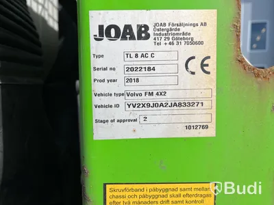 Liftdumper Volvo FM 330 -2018 |  I-Shift | JOAB Tl 8 AC -