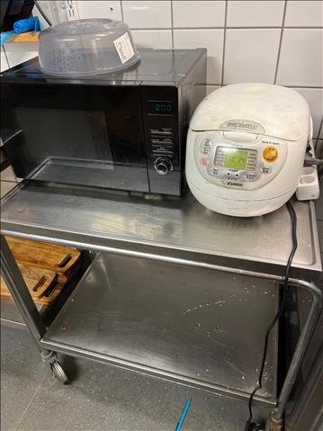 Rostfri rullvagn, micro, och riskokare