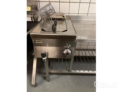 Rostfri arbetsbänk med fritös