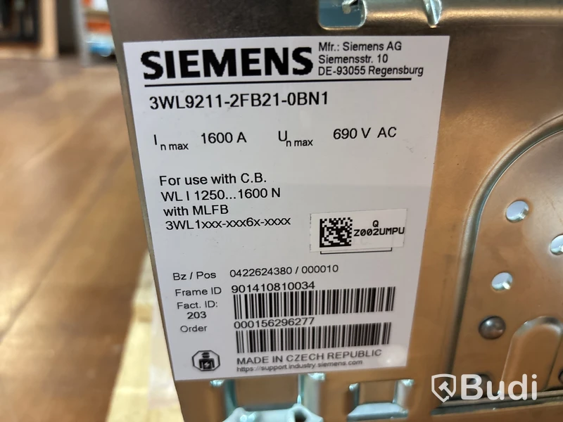 2 st chassi Siemens 3WL9211-2FB21-0BN1 & 3WL92124FB311BH1Z
