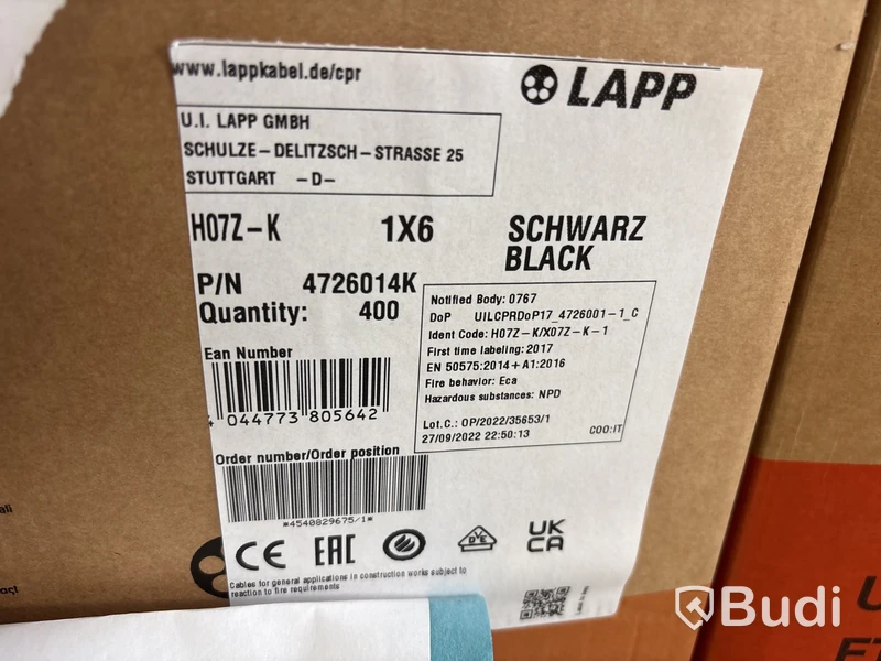 Elkabel Lapp 1-6 mm | Svart
