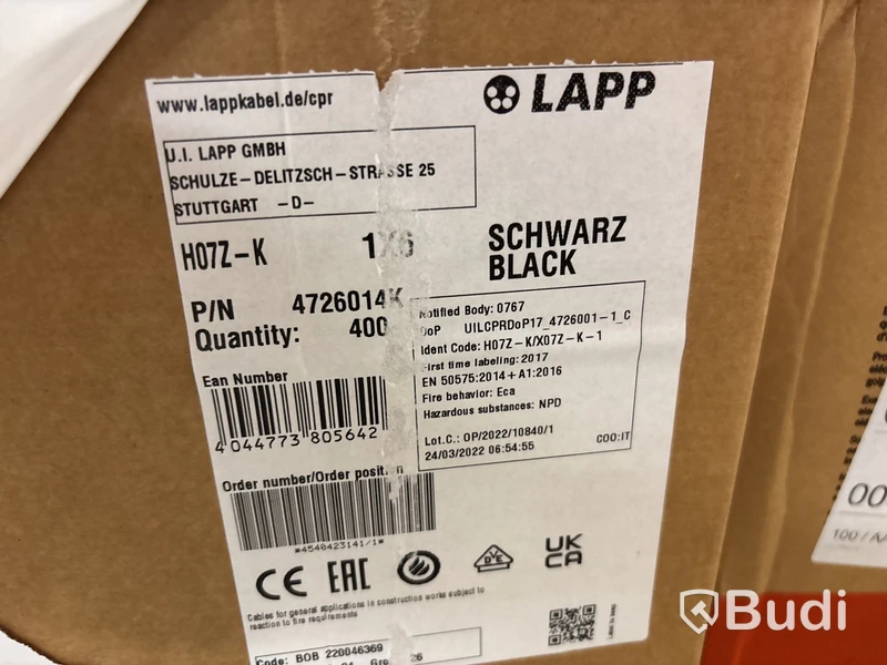 Elkabel Lapp 1,5-6 mm | Svart