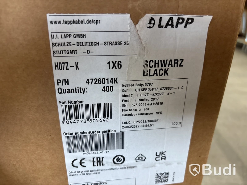 Elkabel Lapp 1,5-6 mm | Svart