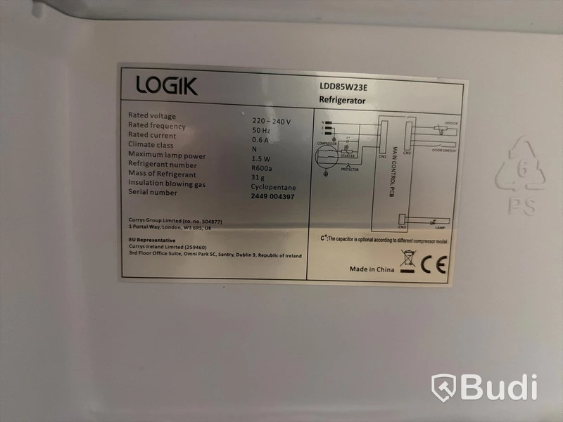 Kylskåp Logik LDDB5W23E