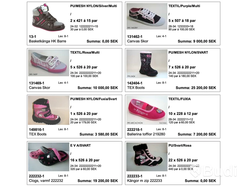 Parti barnskor - 23 pall