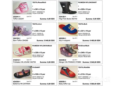 Parti barnskor - 23 pall