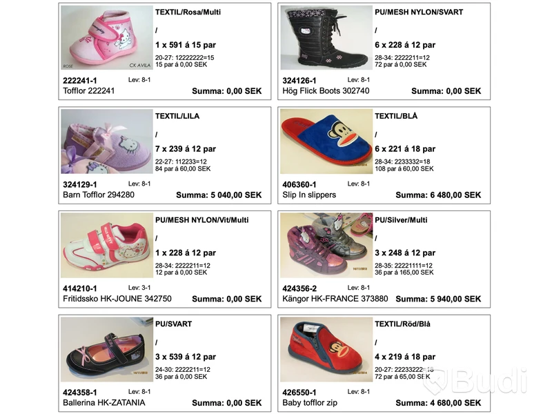 Parti barnskor - 23 pall