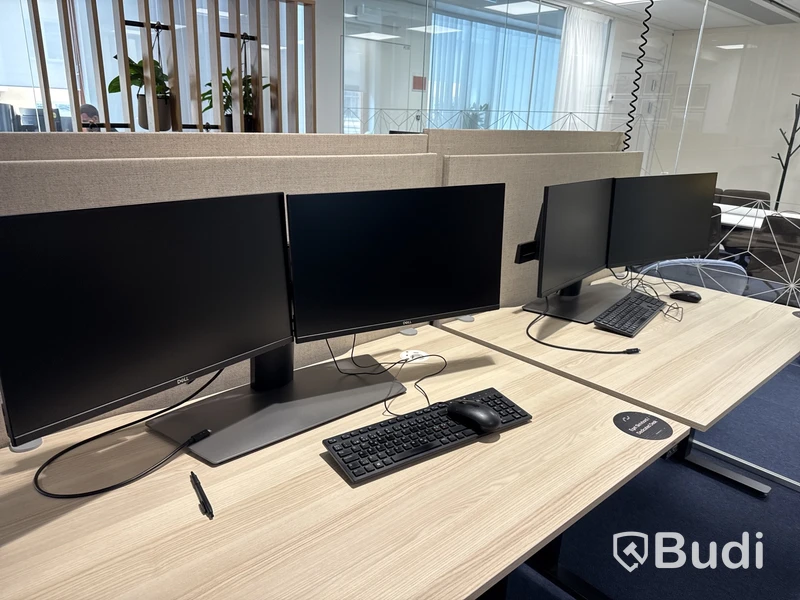 4 st. Dell skärmuppsättningar med dubbla skärmar bordsstativ, USB-C-hubb