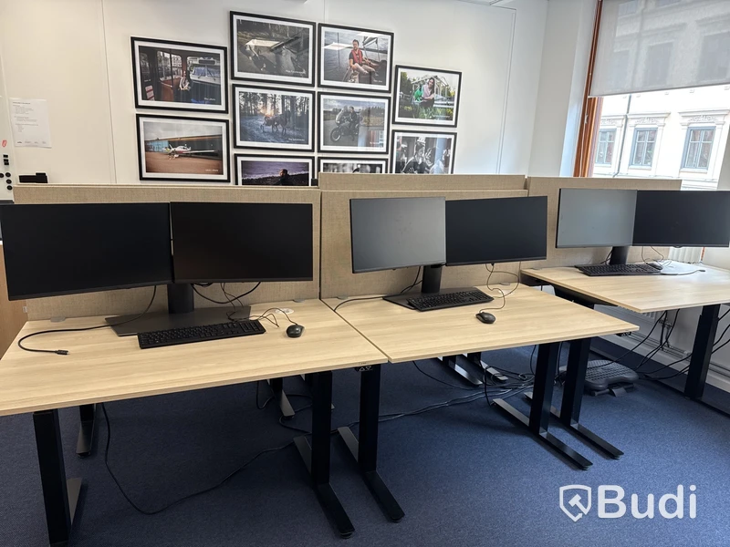 6 st. Dell-skärmuppsättningar med dubbla skärmar bordsstativ, USB-C-hubb
