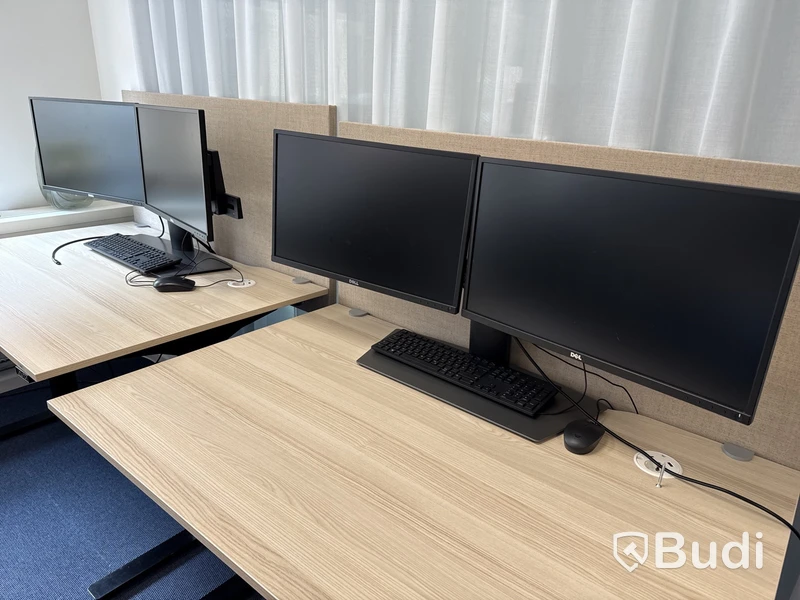 2 st. Dell-skärmuppsättningar med dubbla skärmar bordsstativ, USB-C-hubb