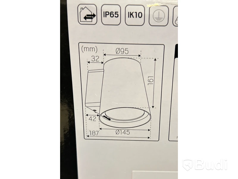 VÄGGARMATUR 25W 2020LM 3K GRÅ IP65, CONE