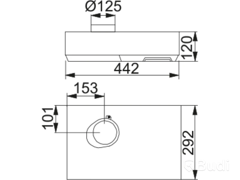 SPISKÅPA FRANKE, HOOD 480-16 LED, 45 CM VIT
